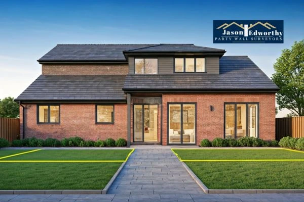 Home extension focusing on boundary line Mountsorrel